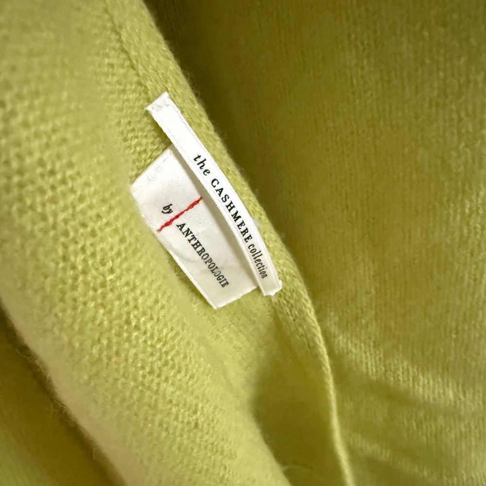Anthropologie Cashmere Lime Green Scarf - Picture 3 of 3